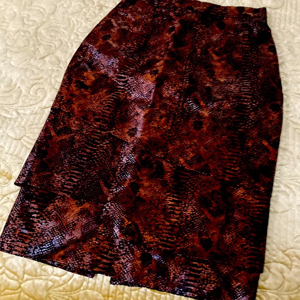 Womens leather layered skirt